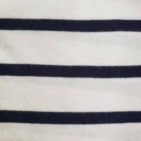 Talbots Shirt Tee White Navy Blue Pima Cotton Plus Size 2X Striped SS - Picture 4 of 9